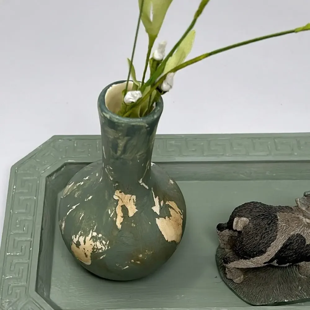3 Piece Green Tray Farmhouse Vignette